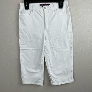 Gloria Vanderbilt White Stretch Fit Missy Shorts Size 6 EUC